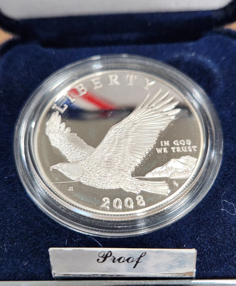 2008-P 🇺🇸 Bald Eagle Commemorative Silver PROOF Dollar 🇺🇸 90% Box OGP & COA