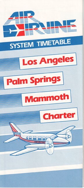 Air Irvine timetable 1982/08/01