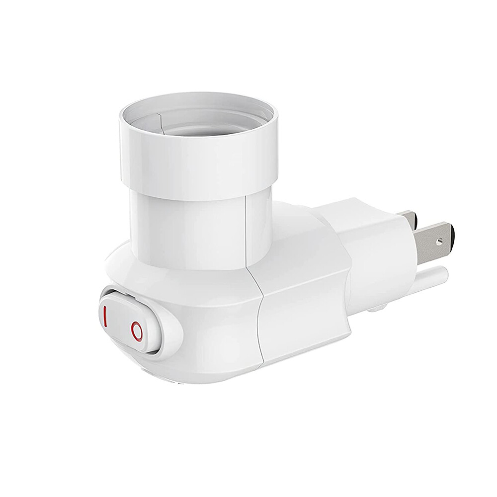 2Pcs Outlet to Socket Adapter E26/E27 Plug-in Light Socket 3-Prong Outlet Socket