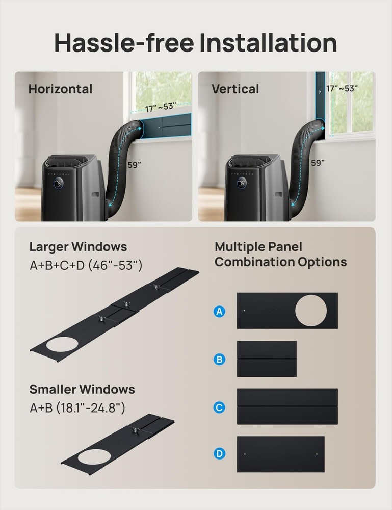 8000 BTU Portable AC Drainage Free DREO