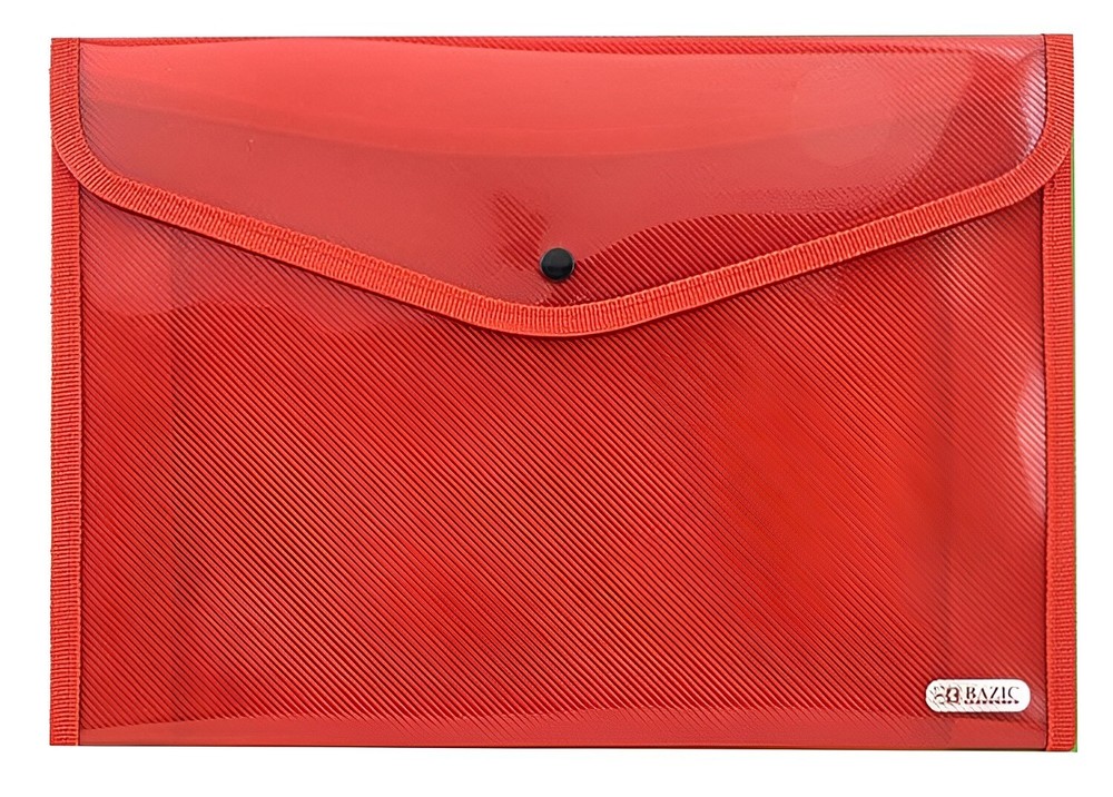 Plastic File Folder Document Holder V-Flap Letter Size - 2 Pack - Random Color