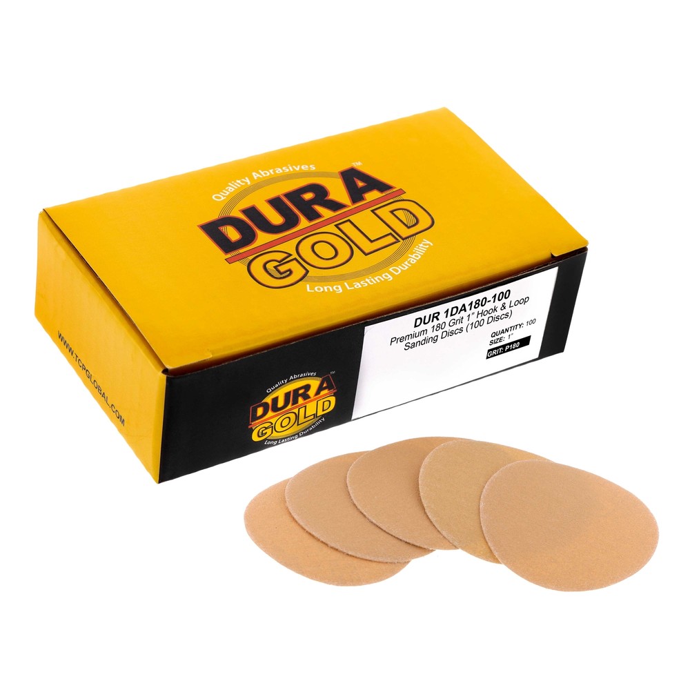 180 Grit 1" Hook & Loop DA Sanding Discs - 100 Sandpaper Finishing Discs