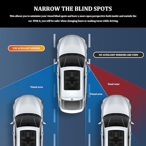 Blind Spot Mirror, Side Mirror Blindspot, Frameless Car Blindspot 4PCS Circle