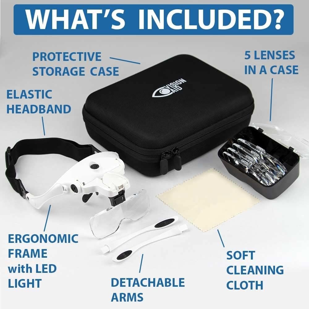 Magnifying Glasses with Light for Close Work, Illuminated Hands Free Headband...