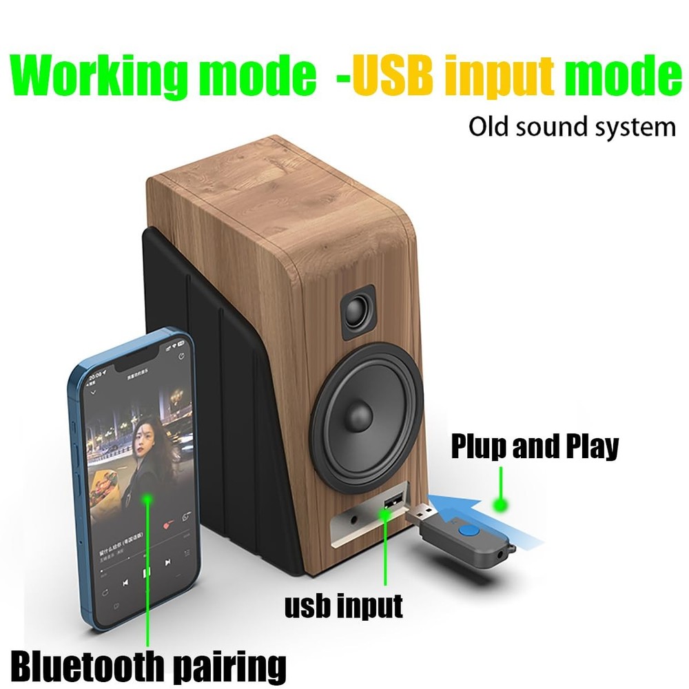 USB Bluetooth Receiver, 5.3 Wireless H222 Upgraded version, black
