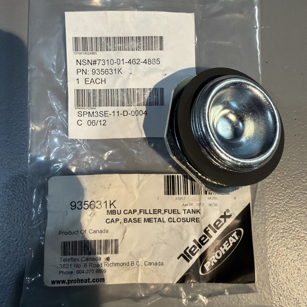 MBU Modern Burner Unit Fuel Tank Cap REIKE Teleflex 7310-01-462-4865 1-3/4" A-5