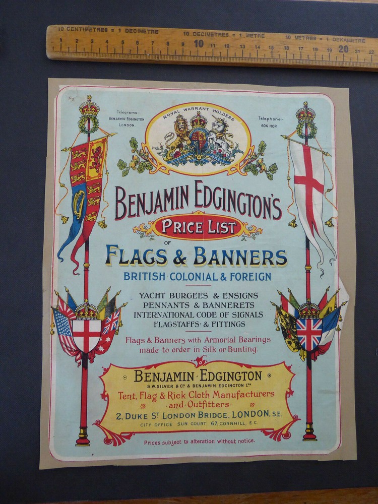 Benjamin Edginton's Flags & Banners advertising