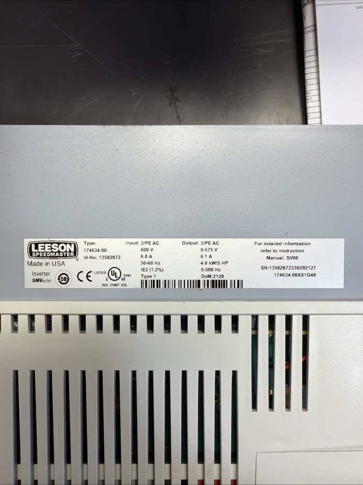Leeson Speedmaster Adjustable Speed AC Motor Control 174634