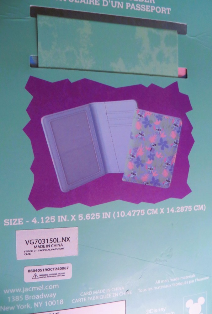 Disney Stitch Passport Holder NWT