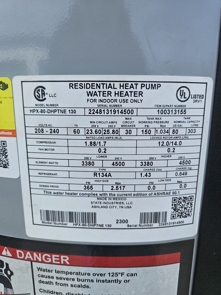 State Water Heaters ProLine XE Commercial Grade HPX-80-DHPTNE 130 - 80 Gallons