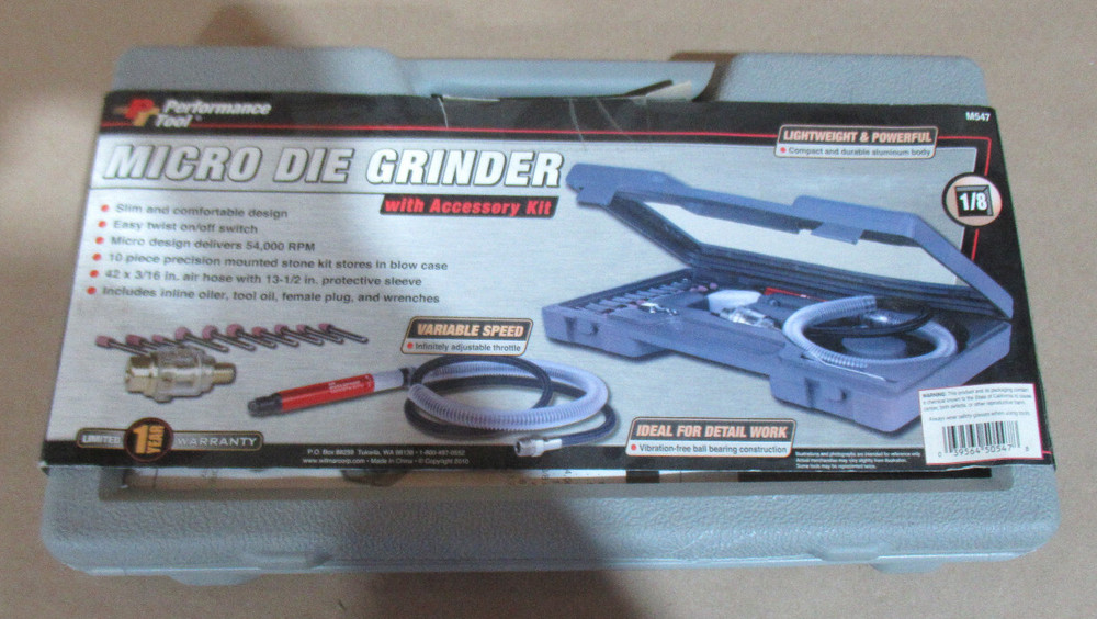 PERFORMANCE TOOL M547 1/8" MICRO DIE GRINDER ACCESSORY KIT