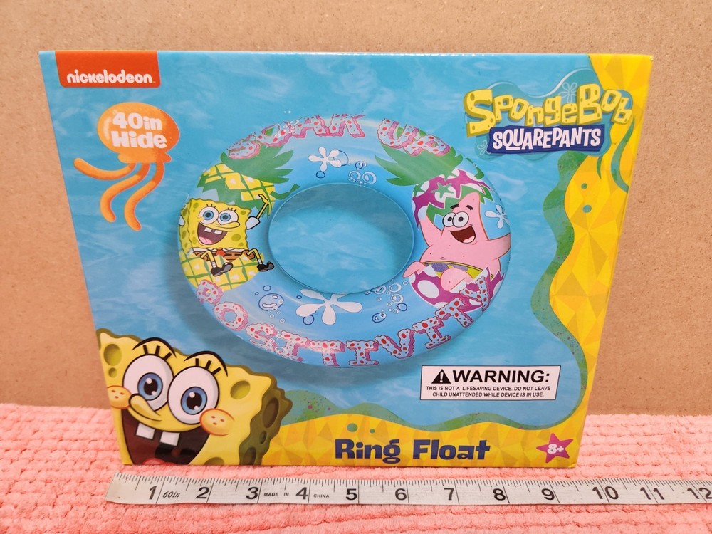 Nickelodeon SpongeBob SquarePants "Soak Up Positivity" 40" Inflatable Ring Float