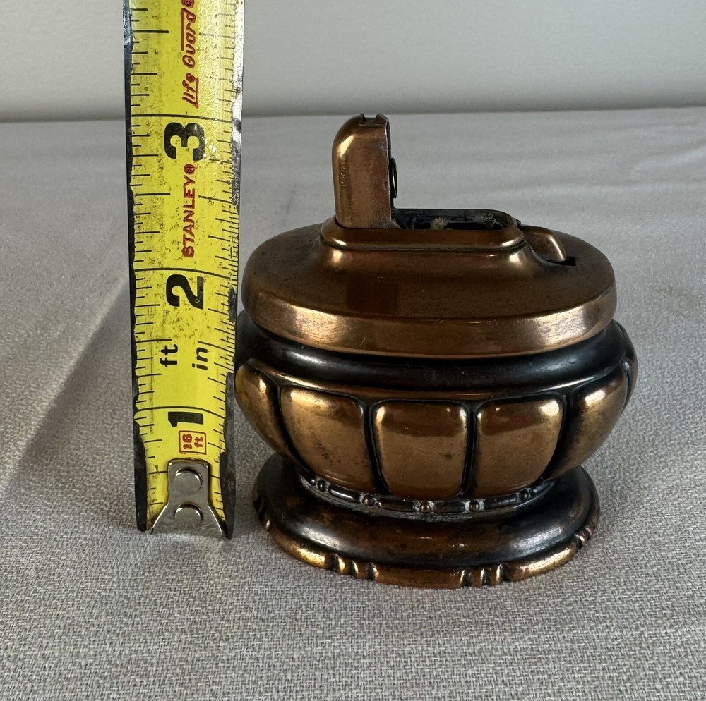 Vintage B & R copper automatic table lighter