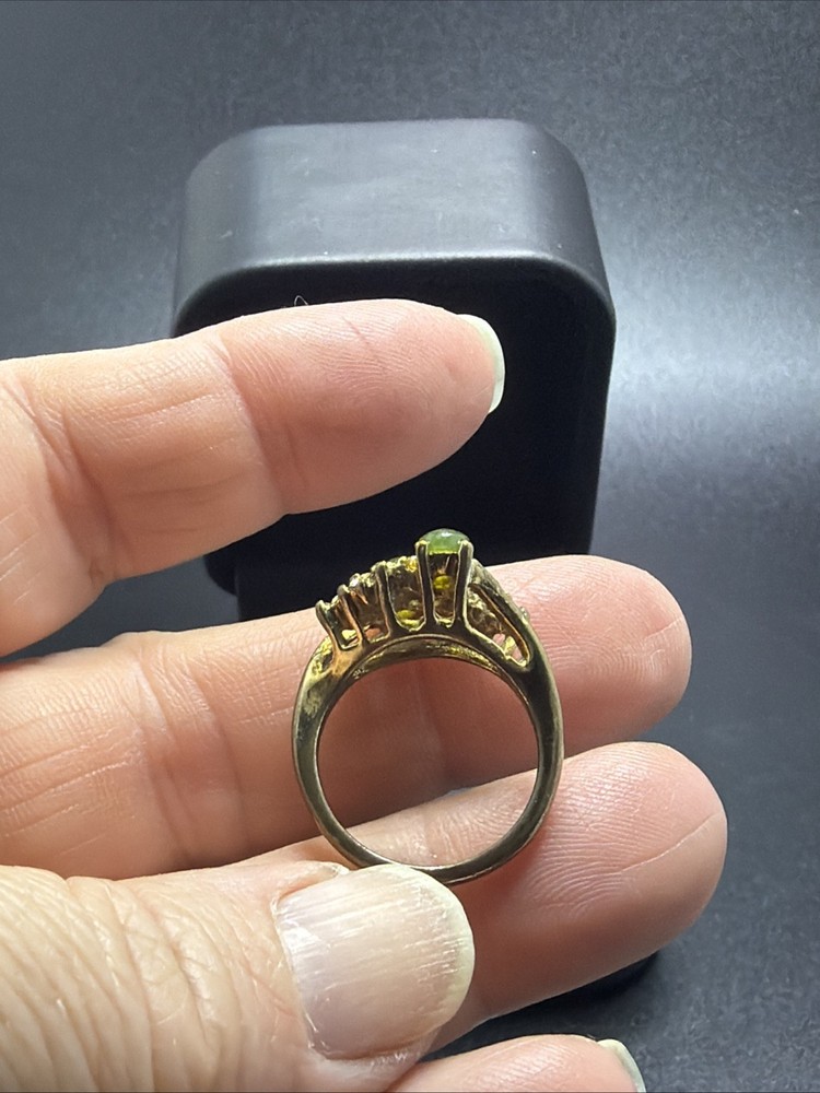 Vintage 16kt GP Jade Ring