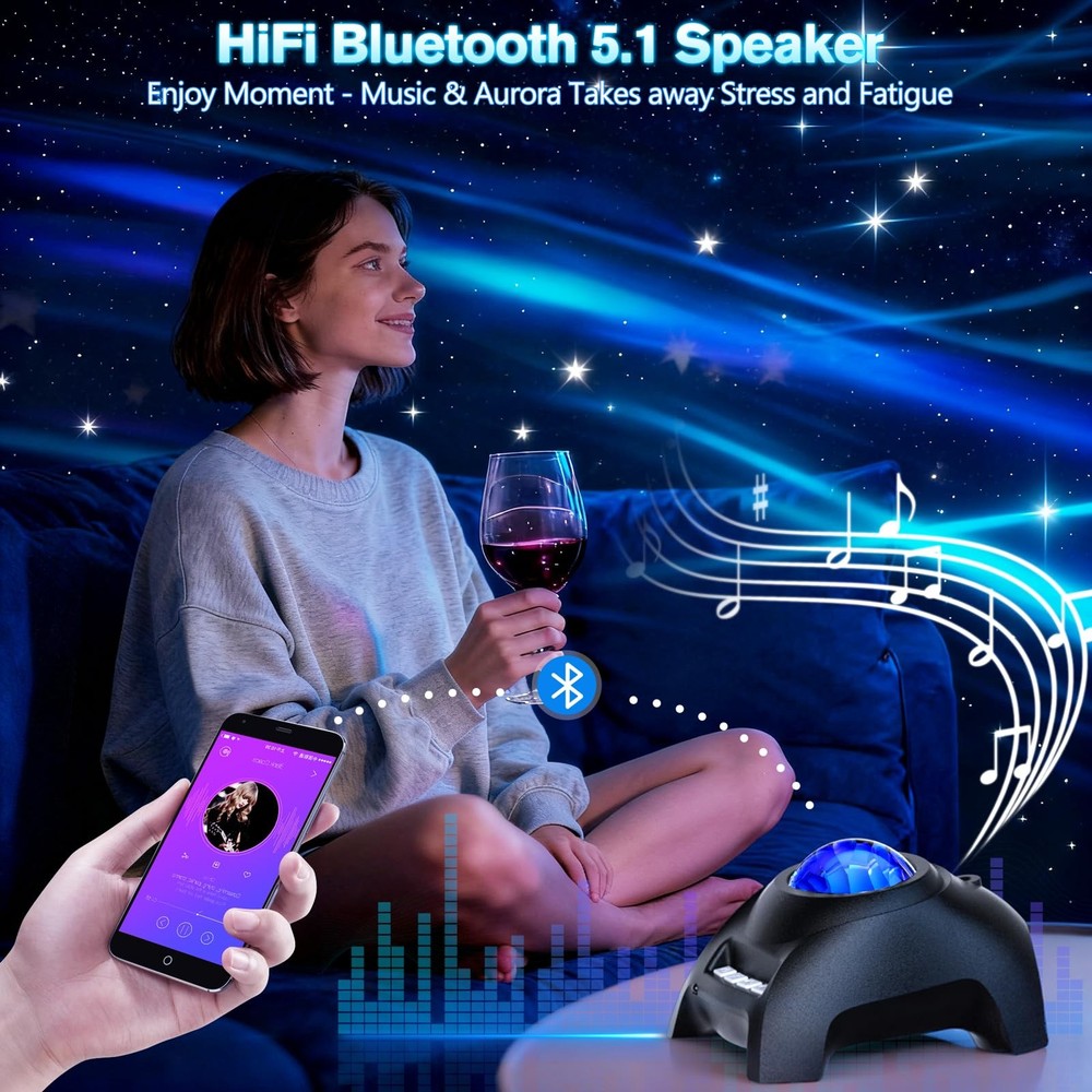 Northern Galaxy Light Aurora Projector, Star Projector with 33 Light Effects,...