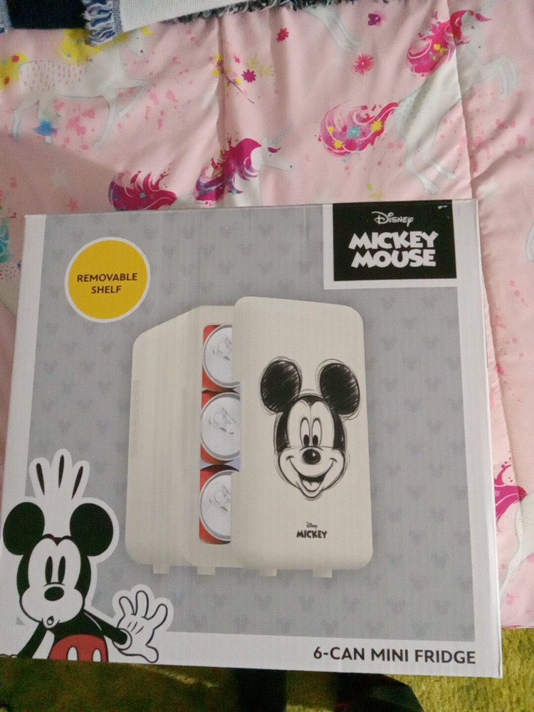 Mickey Mouse 6 Can Mini Fridge New