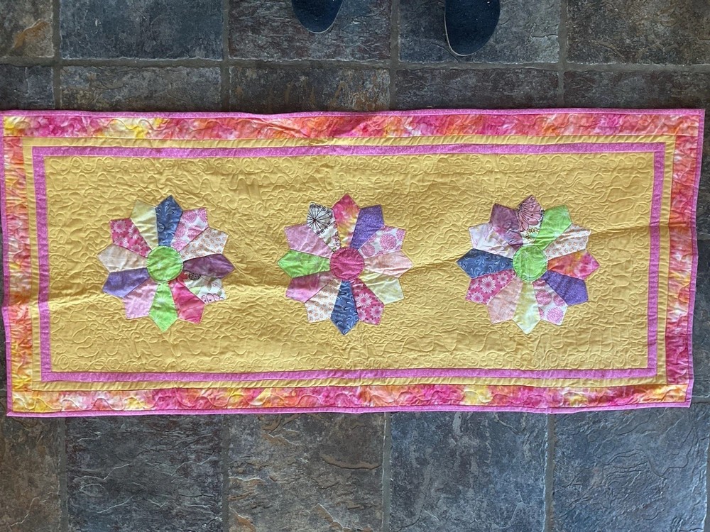 Quilted Dresden Plate Table Runner- 56” X 24”