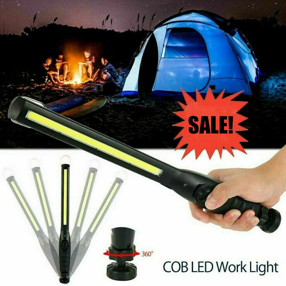 Magnetic Work Light USB Rechargeable Flashlight Handheld/Hanging Workshop Torch