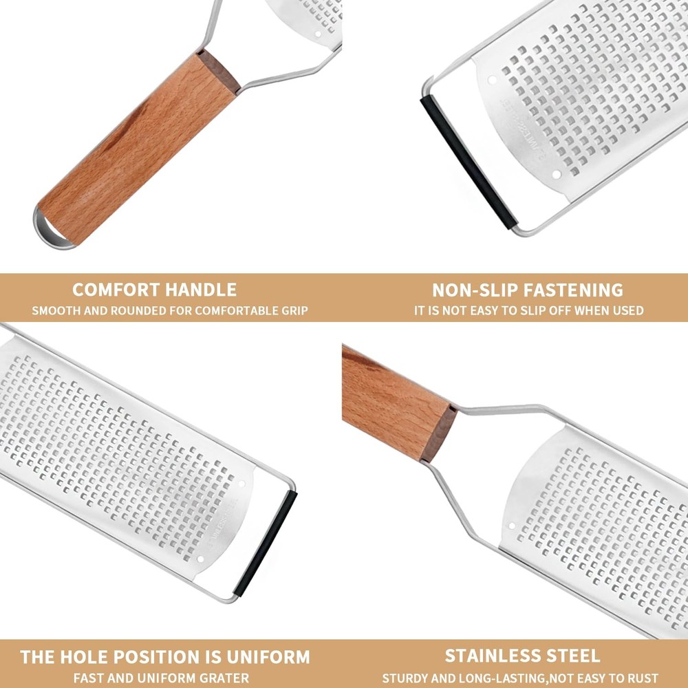 Professional Cheese Graters for Kitchen Stainless Steel Handheld,Durable Rust...