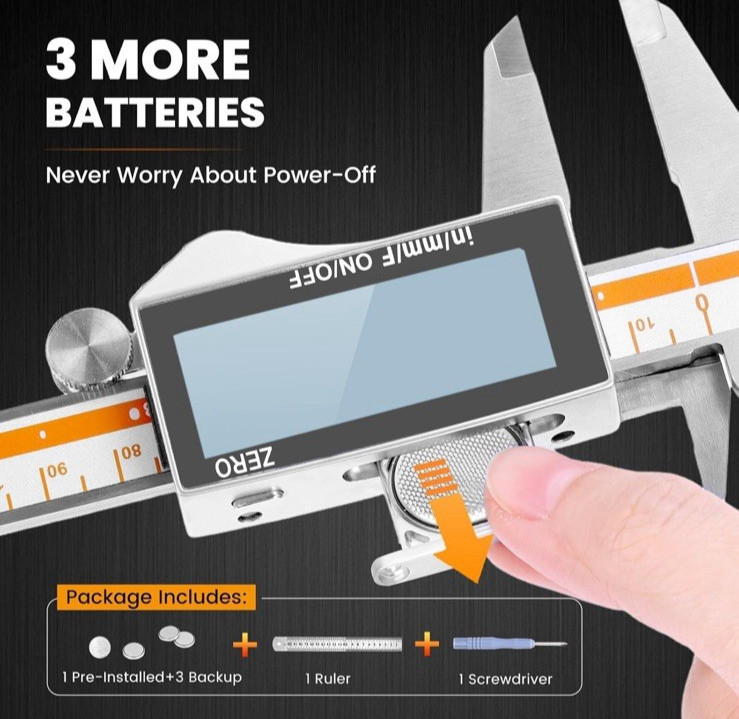 Digital Caliper, Caliper Measuring Tool with Backlight LCD Scree...