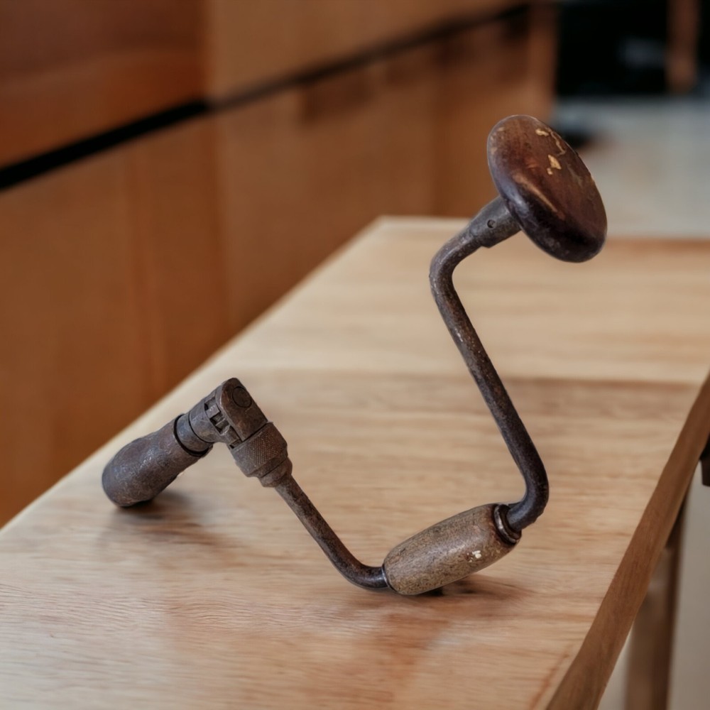 Antique 1920s Hand Drill Primitive Kitchen Tools Decorating