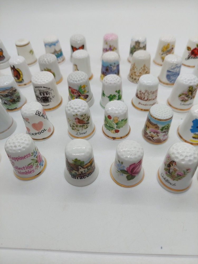 Massive bundle of 50 vintage thimbles