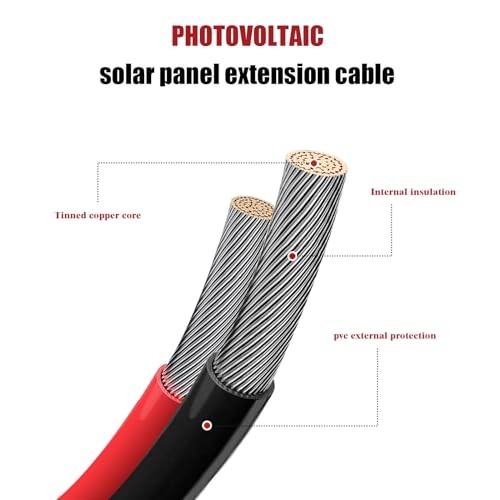 Solar Panel Extension Cable, Solar Connector 20FT 14AWG Waterproof Solar Panel