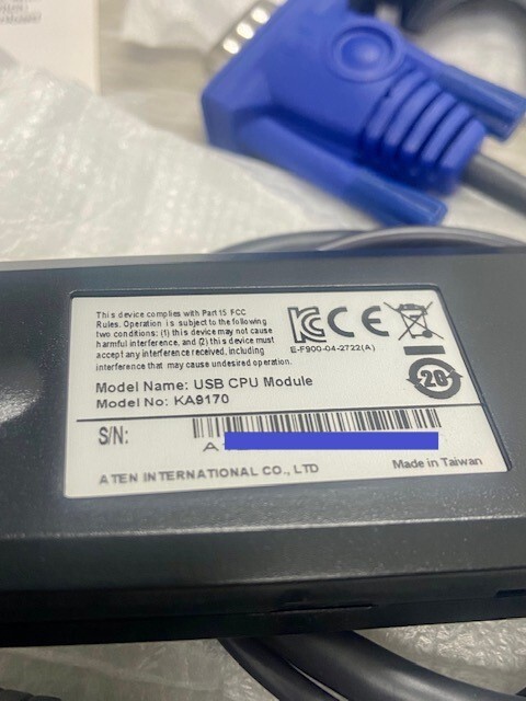 KA9170 USB KVM ADAPTER CABLE CPU MODULE WITH MOUNT KIT AND GUIDE