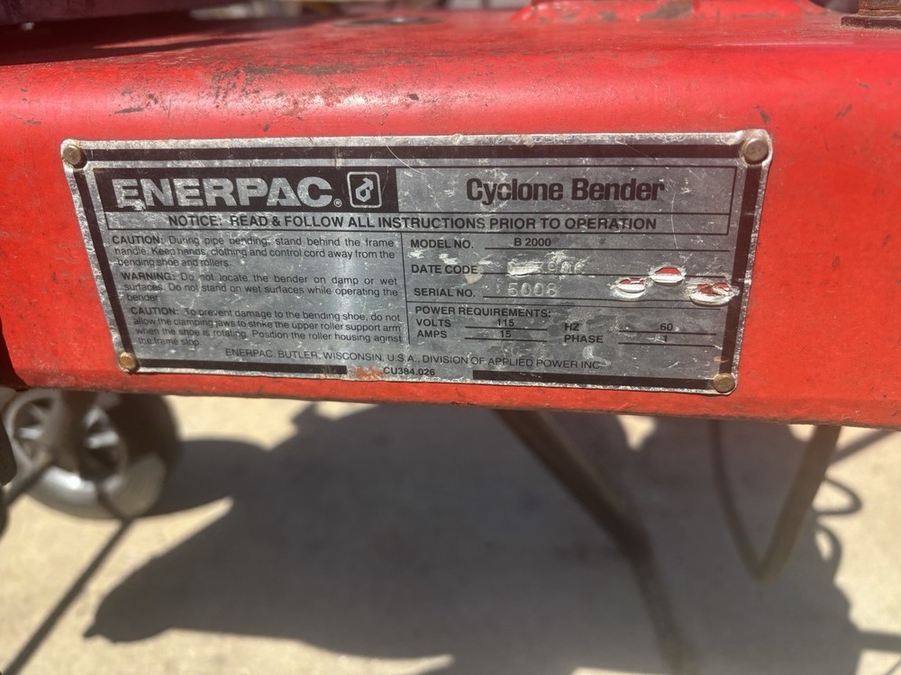 GB ENERPAC CYCLONE B2000 CONDUIT BENDER (UNIT 3)
