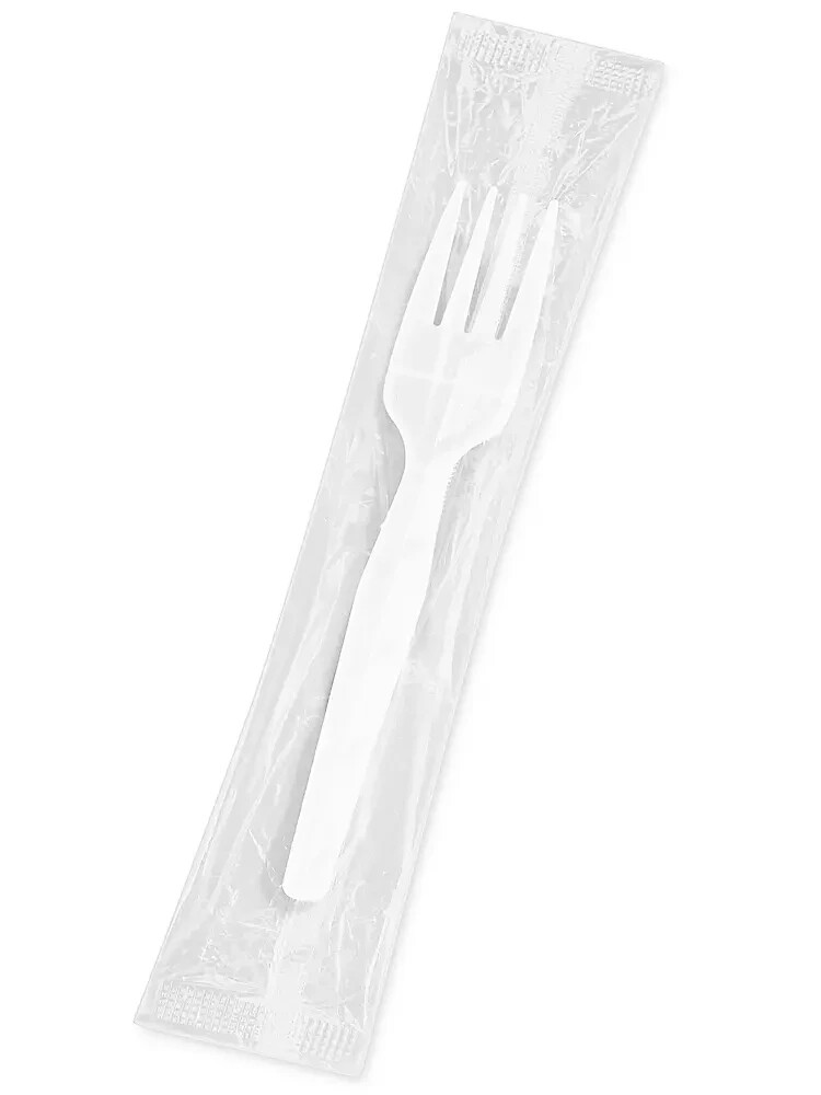 Individually Wrapped Plastic Forks (Heavy Duty) 1000 Per Case White/Black