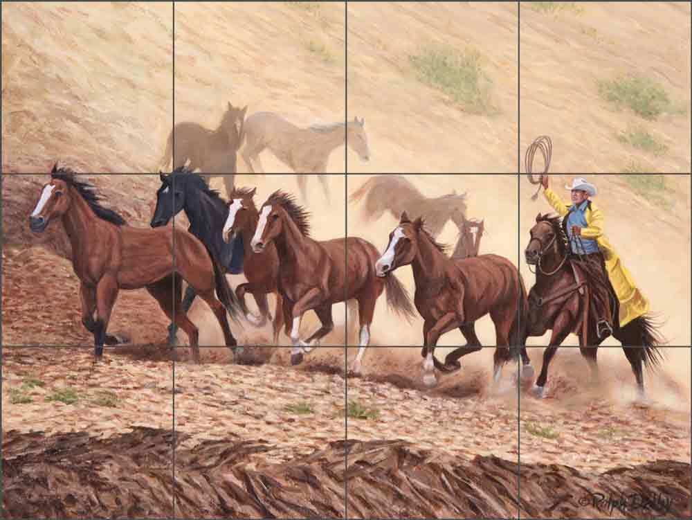Western Tile Backsplash Ralph Delby Art Ceramic Mural RDA011