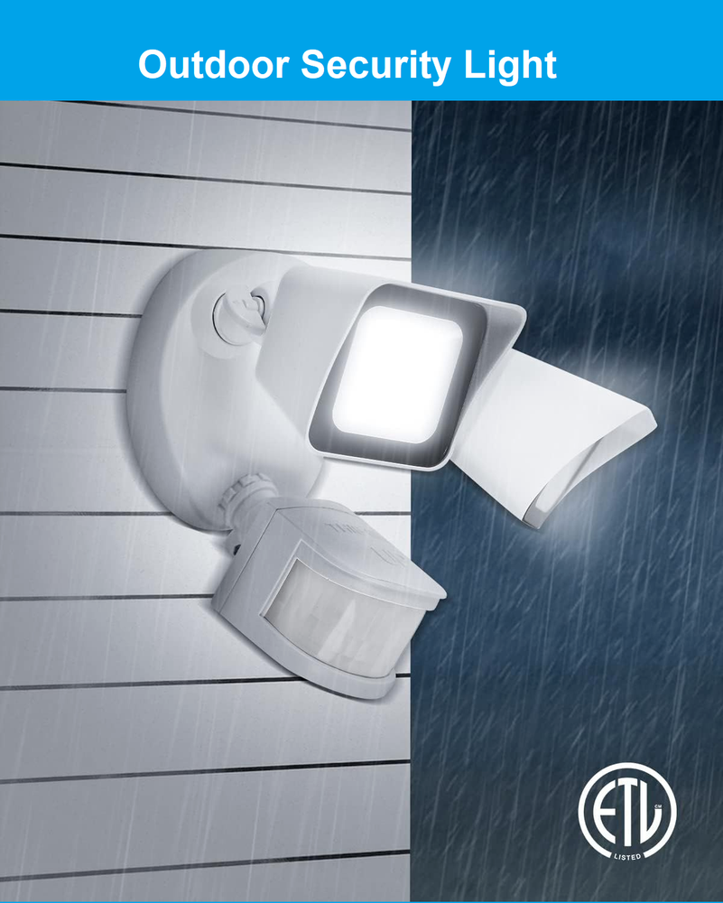 2-Pack Outdoor Led Security Light 24W with motion sensor 5000K W/Adjustable Head