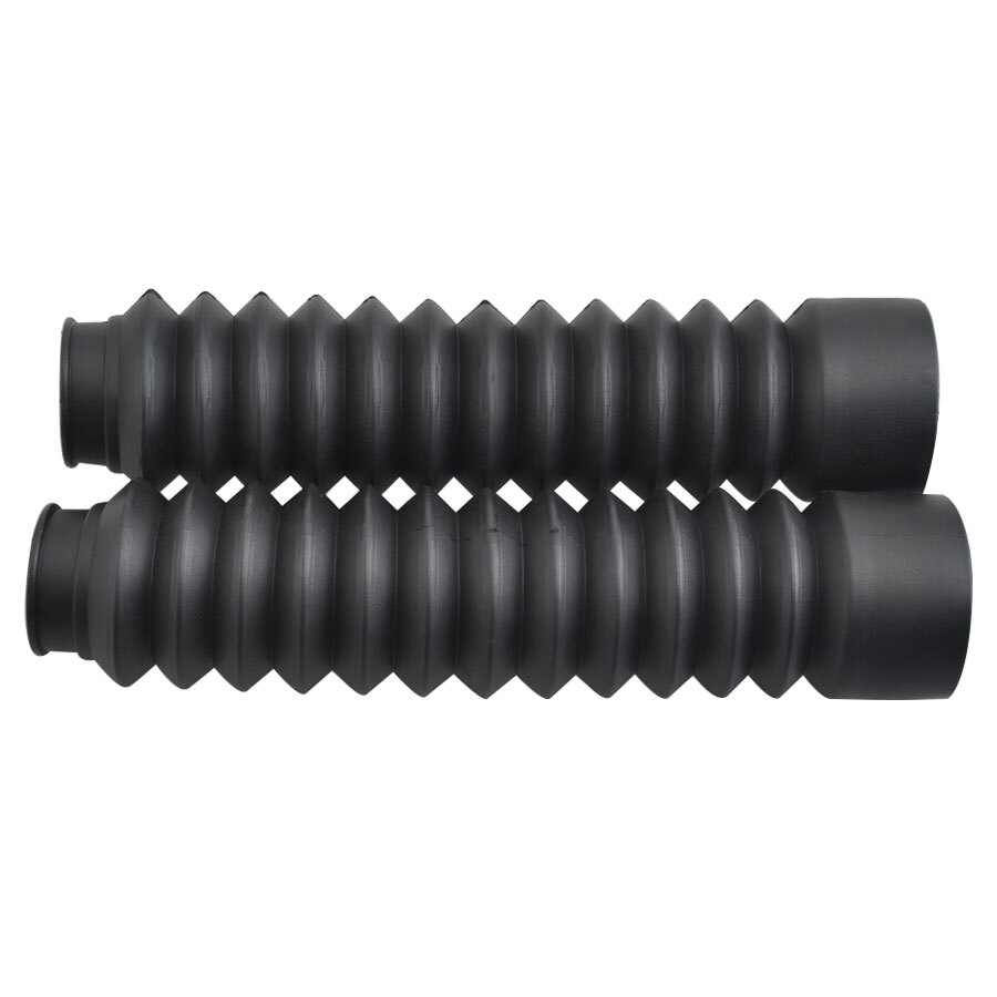 2Pcs Universal Front Rubber Fork Boots Shock Absorber Protector Dust Cover Black