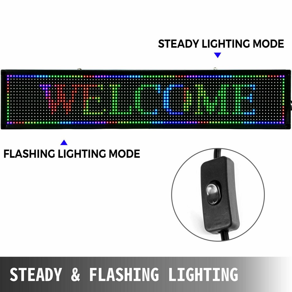 High Brightness Outdoor LED Sign Programmable Scrolling Message Display Board US