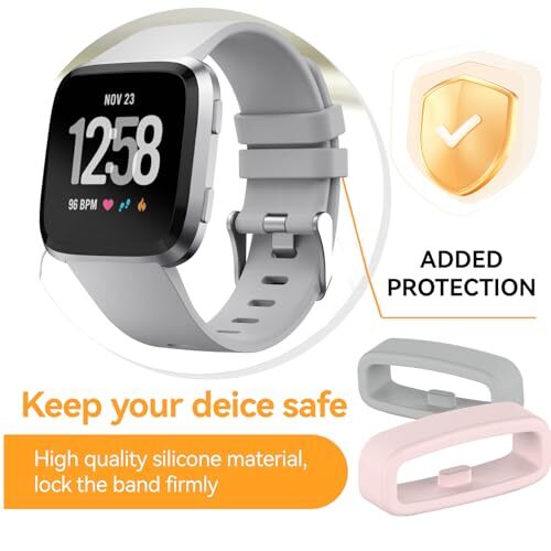 6-Pack Fastener Rings Compatible with Fitbit Versa 4/Versa 3/Versa 6Pack