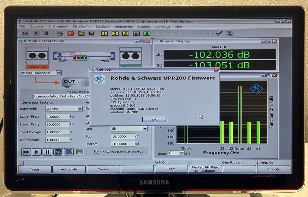 Rohde & Schwarz UPP200, audio analyzer