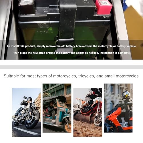 2 PCS Motorcycle Battery Strap, Elastic Rubber Battery Strap Fixed Holder Belt