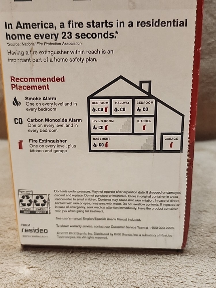 2 Pack First Alert home fire extinguishers. 1 Home / 1 Kitchen