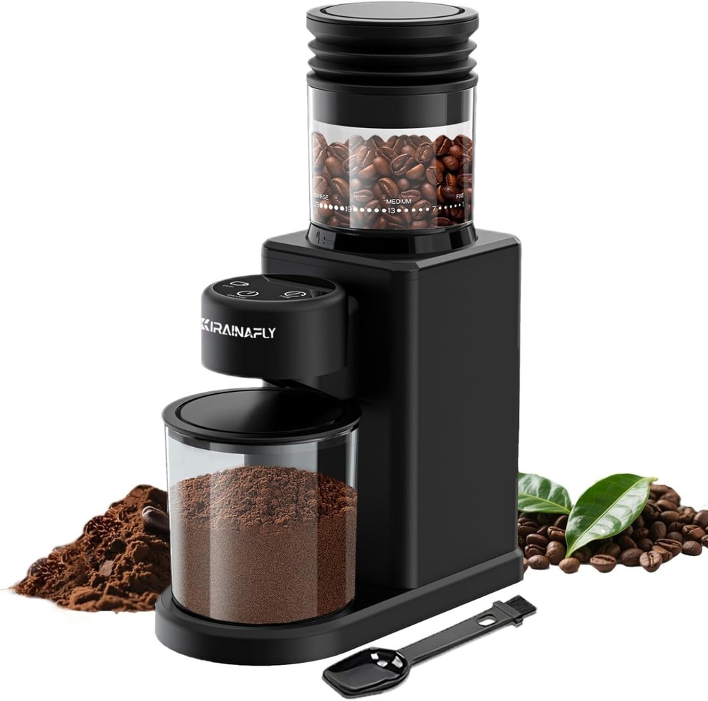 Electric Coffee Grinder with Smart Touch Control & 25 Precise Grind Settings