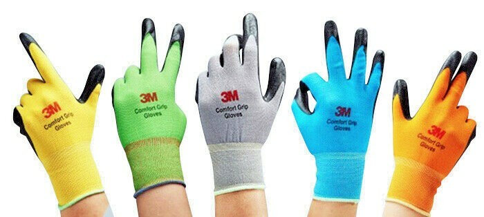 3M Micro Foam Nitrile Grip Coated Nylon Shell Protective Work Gloves 10Pack Grey