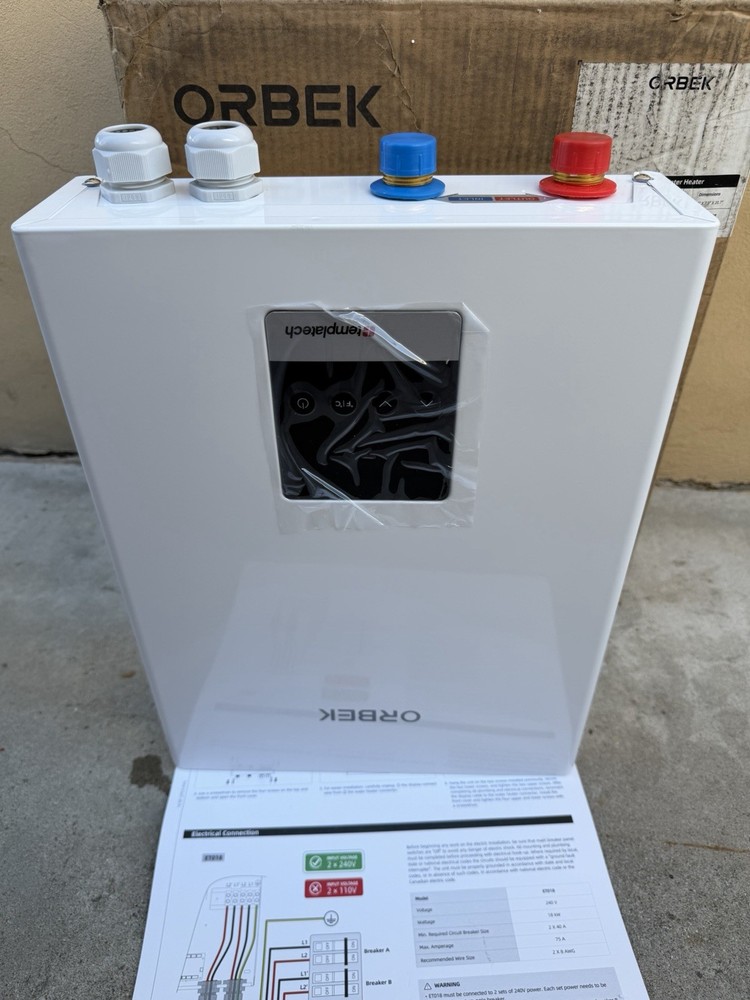 ORBEK 14kW Tankless Water Heater Electric 240V Instant Hot Water Heater For Bath