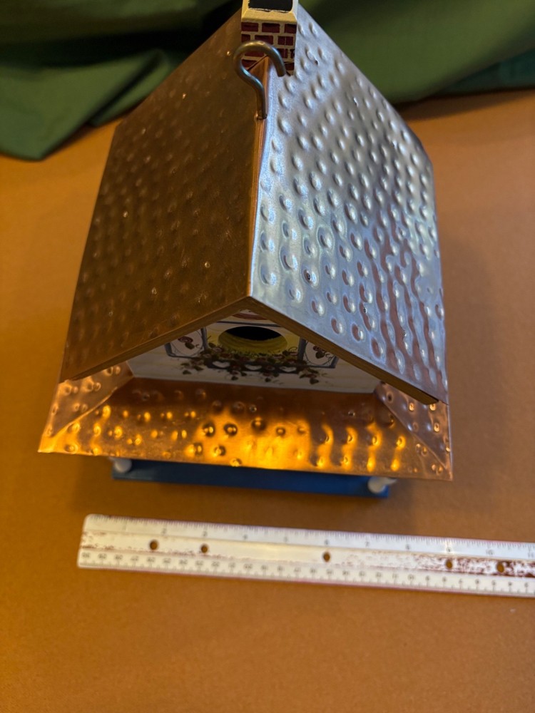 Birdhouse with copper roof