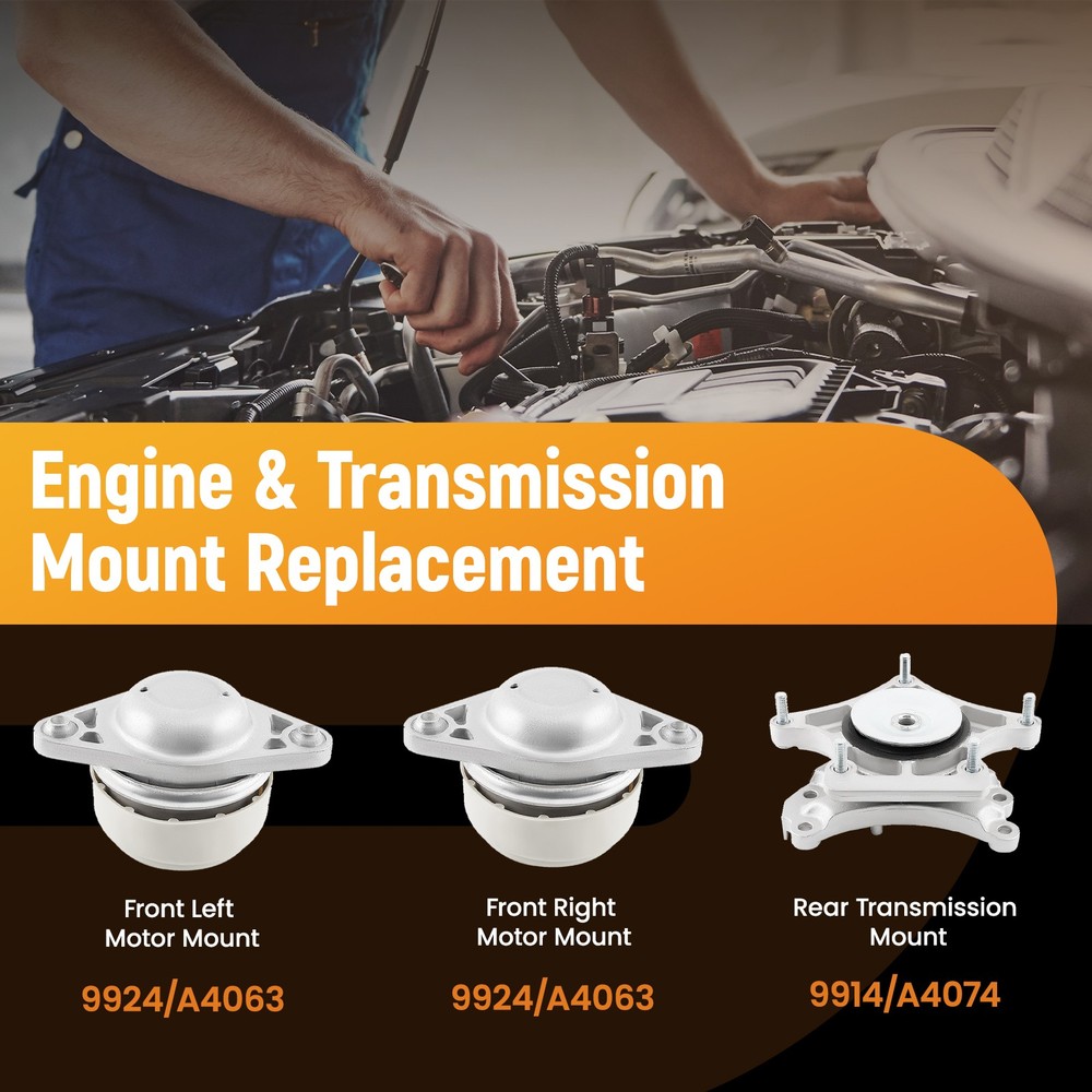3PCS Engine Motor & Trans Mounts For Mercedes-Benz E250 E300 E350 E400 E550 S350
