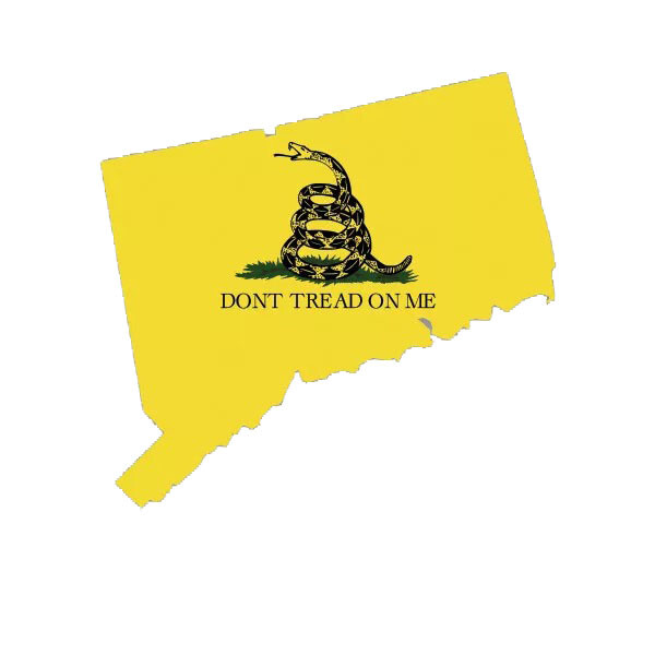 Connecticut State Shaped Gadsden Flag Sticker Decal
