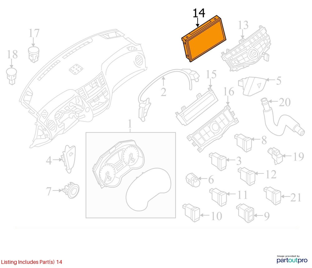 19 20 NISSAN PATHFINDER Display Screen LCD Panel
