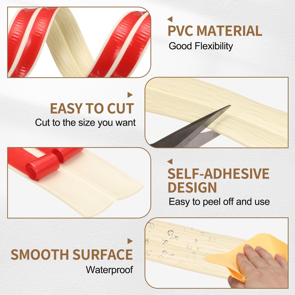 2.4 in x 9.8 ft Wall Corner Protector, Adhesive Wall Corner Guard Edge Protec...