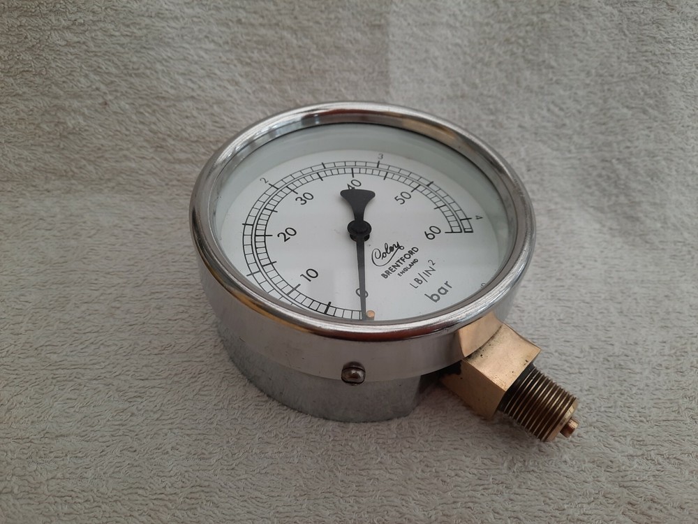 Old Chrome Plated Pressure Gauge