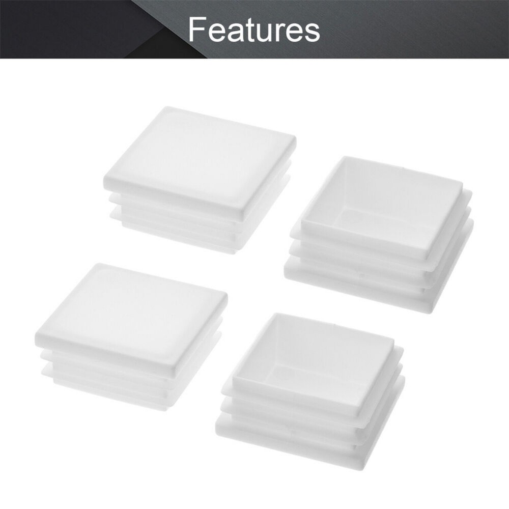 8/20Pcs Square Tube Hole Plug Plastic End Cap for Chair Table Glide Insert