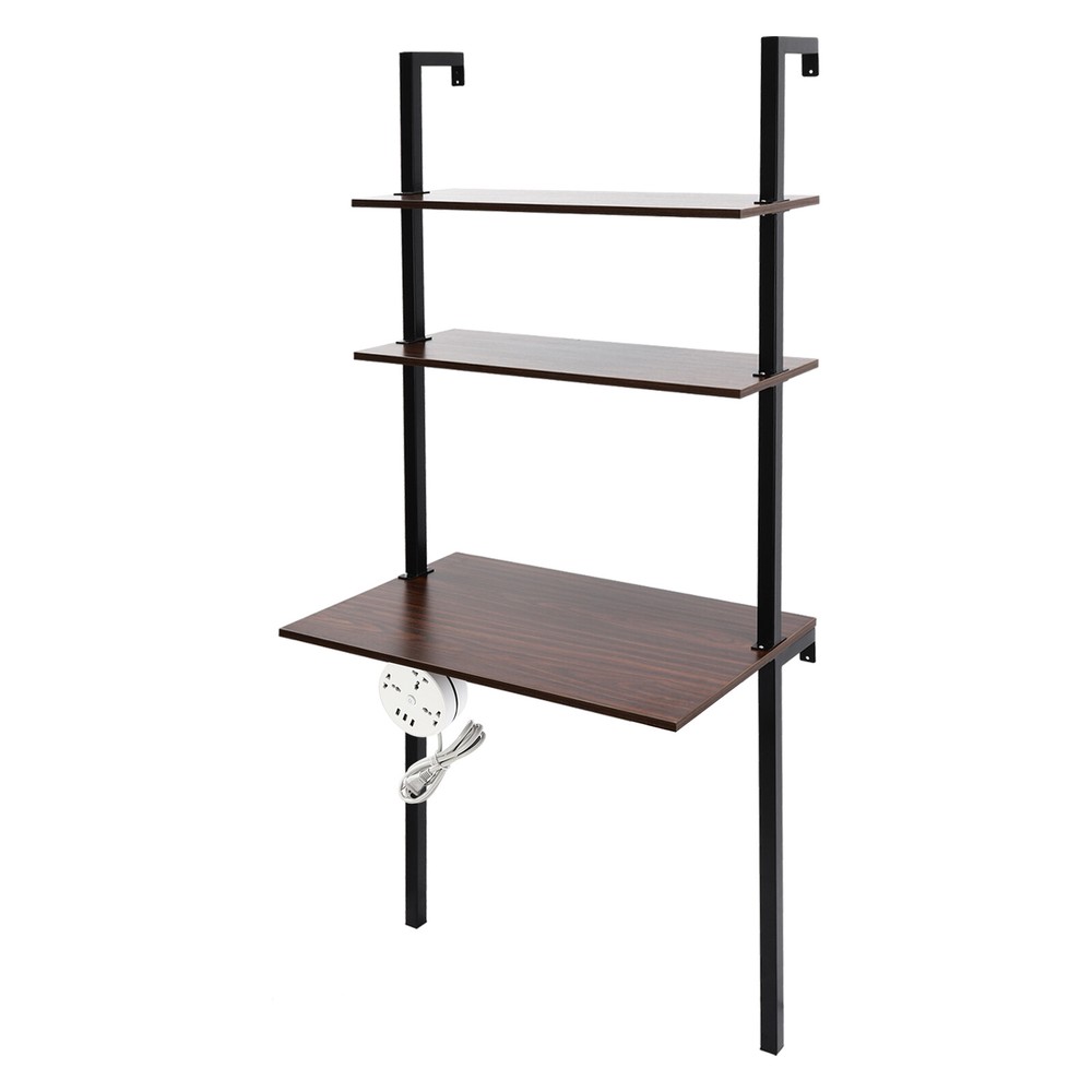 Wall-Mounted Desk with 3-Tier Storage – Space-Saving Design