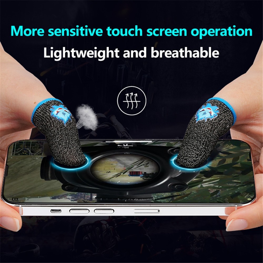 2Pcs Screen Gaming Finger Sleeve Game Controller Sweatproof Finger Cots For PUBG